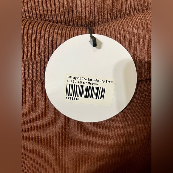 Princess Polly Brown Infinity Off The Shoulder Top NWT - Picture 7 of 12